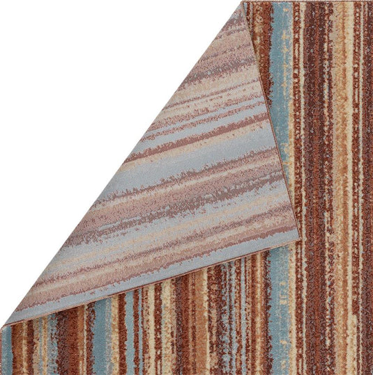 Modern Colored 7488 Striped Brick Area Rug