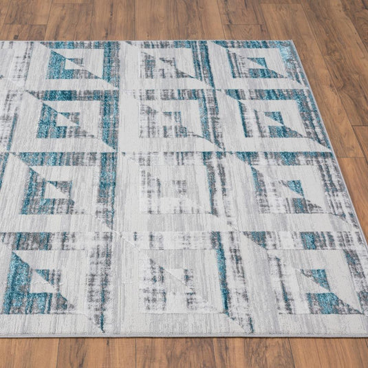 Geometric Squares Pattern 6200 Area Rug