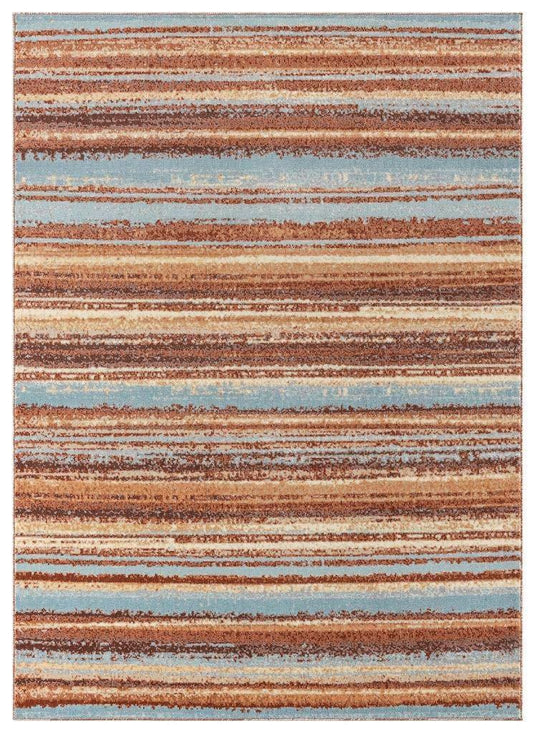 Modern Colored 7488 Striped Brick Area Rug