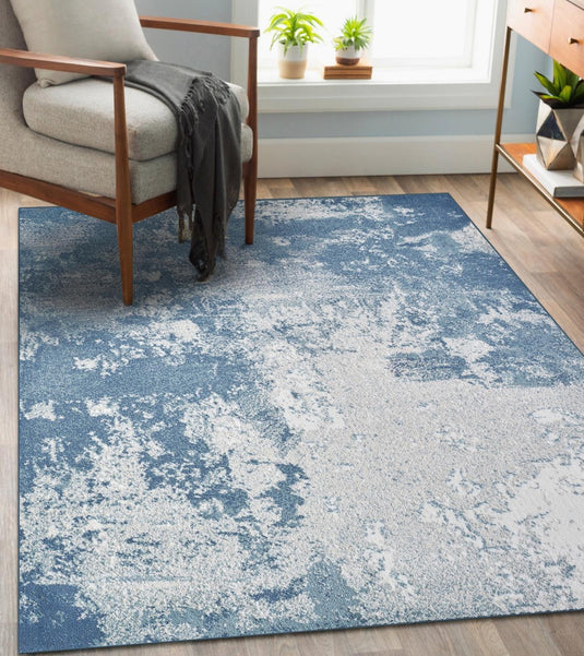 Luxe Weavers 2816 Coastal Blue Abstract Area Rug - Modern Area Rugs by Luxe Weavers®