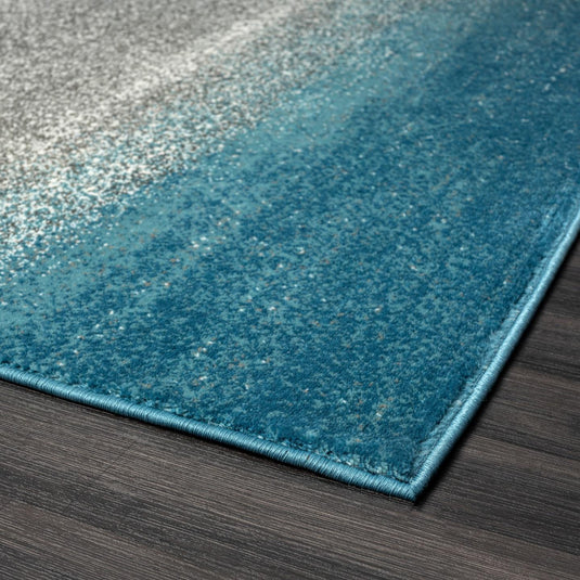 Abstract Blue Ombre 2814 Coastal Area Rug