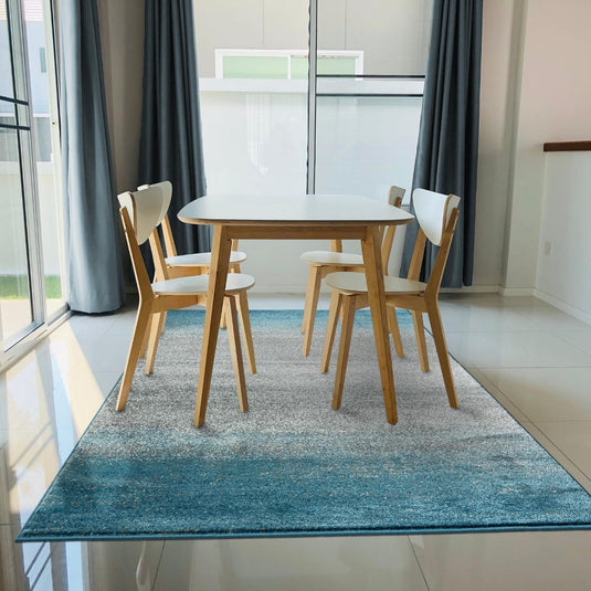 Abstract Blue Ombre 2814 Coastal Area Rug