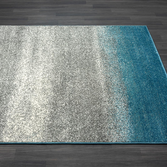Abstract Blue Ombre 2814 Coastal Area Rug