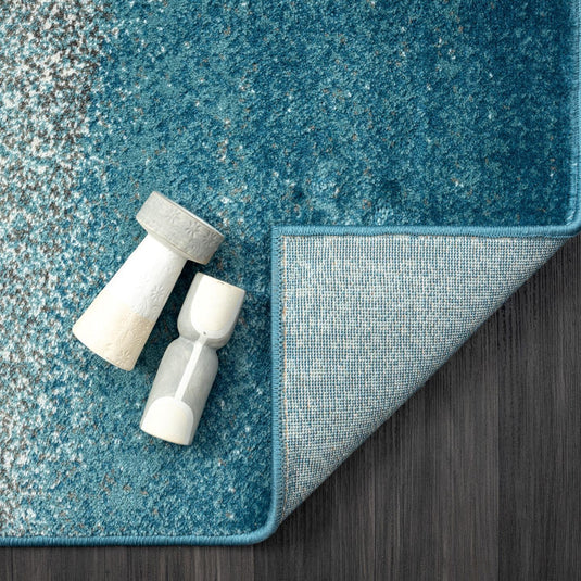Abstract Blue Ombre 2814 Coastal Area Rug