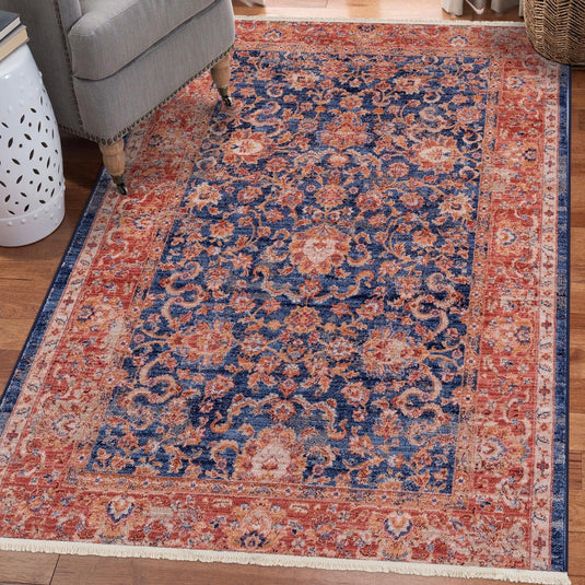 Vintage Floral Fringe 7235 Area Rug
