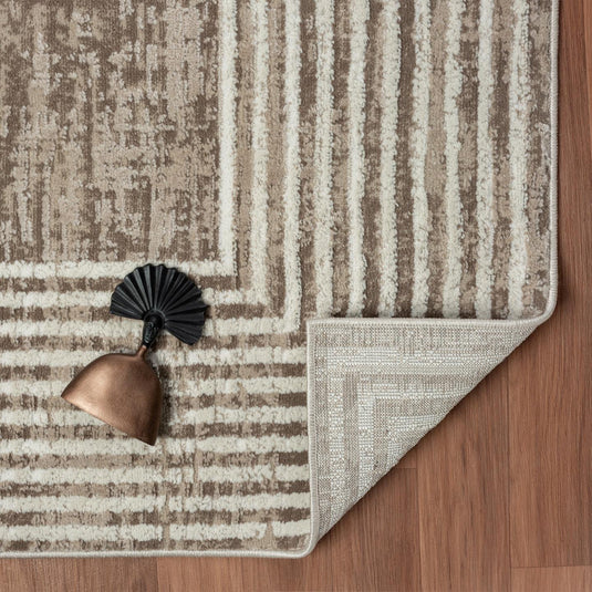 Geometric Border 9580 Textured Area Rug