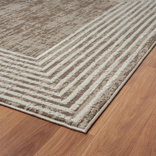 Geometric Border 9580 Textured Area Rug