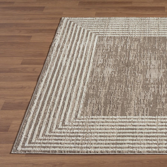 Geometric Border 9580 Textured Area Rug