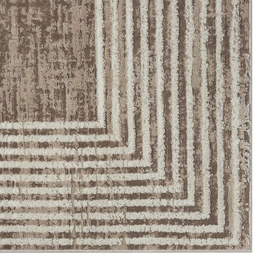 Geometric Border 9580 Textured Area Rug