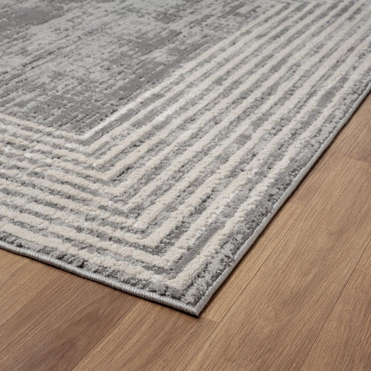 Geometric Border 9580 Textured Area Rug