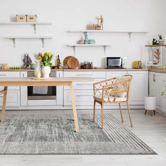 Geometric Border 9580 Textured Area Rug