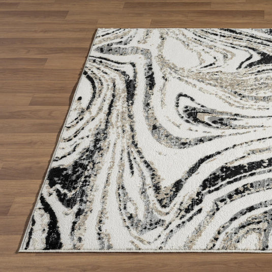 Modern Marble 9921 High Low Area Rug