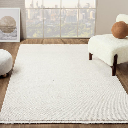 Solid Color Textured 246 Fringed Area Rug