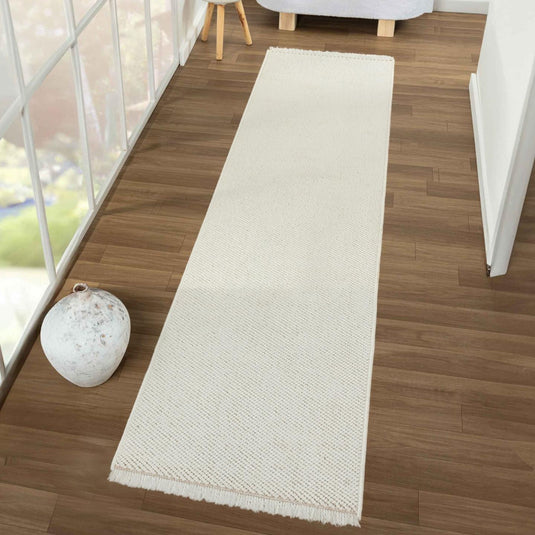 Solid Color Textured 246 Fringed Area Rug