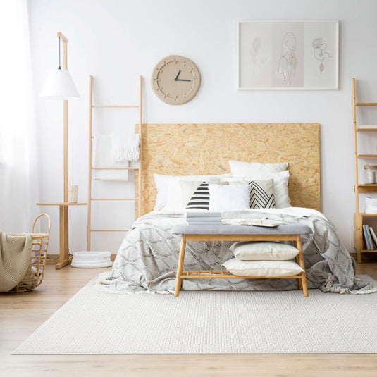 Solid 1267 Textured Cream Area Rug