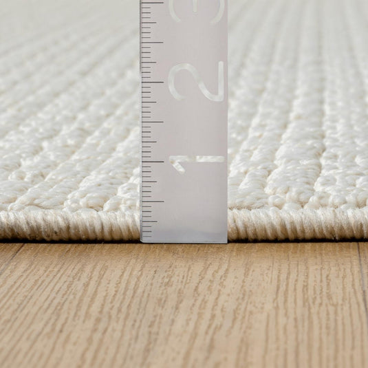 Solid 1267 Textured Cream Area Rug