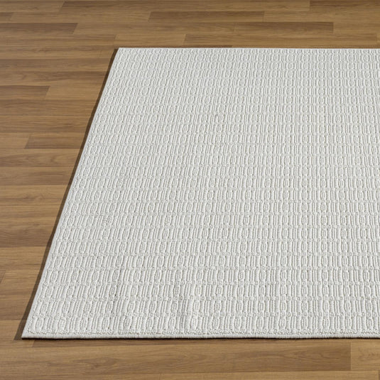 Solid 1267 Textured Cream Area Rug