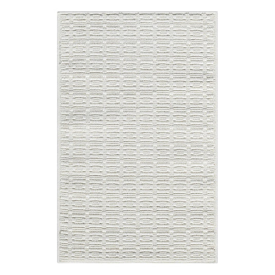 Solid 1267 Textured Cream Area Rug