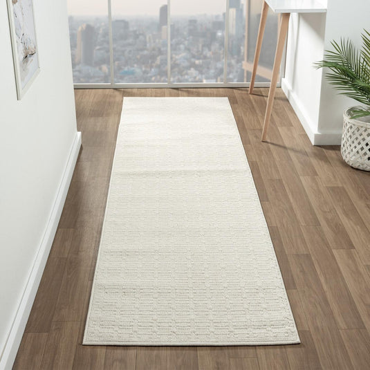 Solid 1267 Textured Cream Area Rug