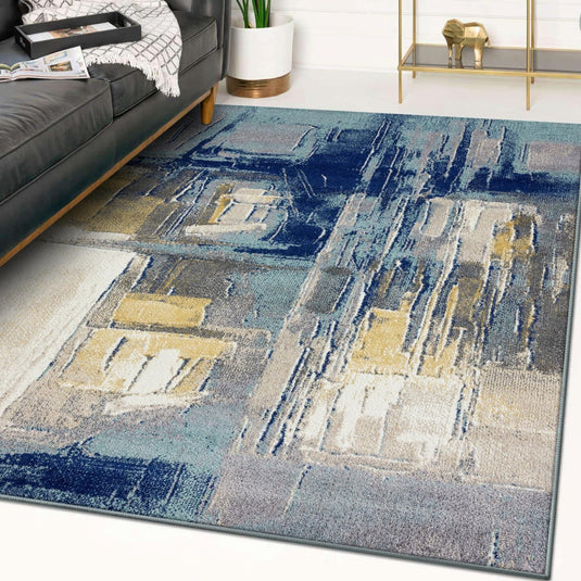 Artistic Abstract 8442 Blue Area Rug