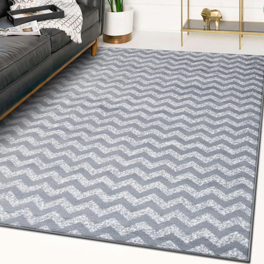 Chevron 3400 Turquoise Geometric Rug