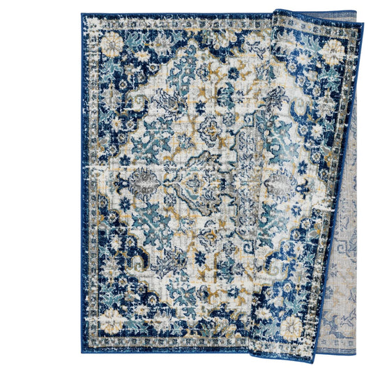 Bohemian 7643 Vintage Floral Medallion Area Rug