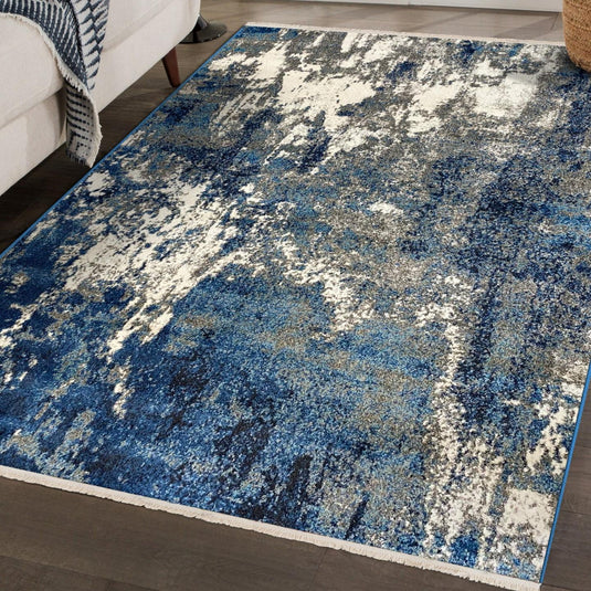 Modern Fringed Abstract 5675 Area Rug