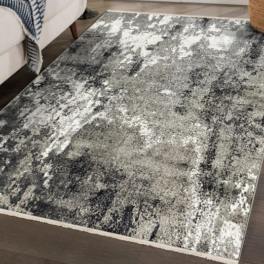 Modern Fringed Abstract 5675 Area Rug