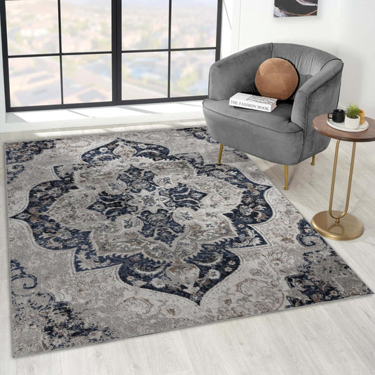 Boho Floral Medallion 7084 Area Rug