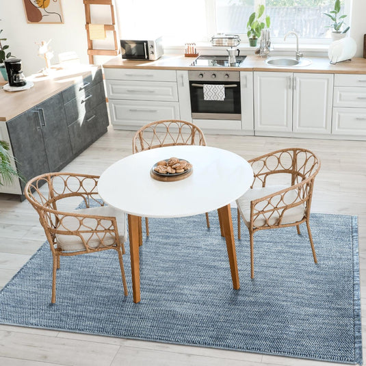 Solid Color Textured 246 Fringed Area Rug