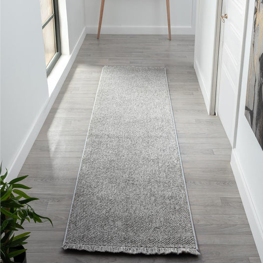 Solid Color Textured 246 Fringed Area Rug