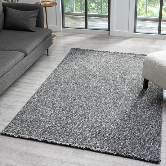 Solid Color Textured 246 Fringed Area Rug