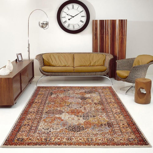 orange_vintage_area_rug_in_living_room