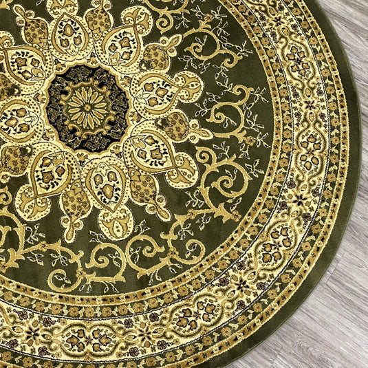floral-oriental-round-area-rug-green