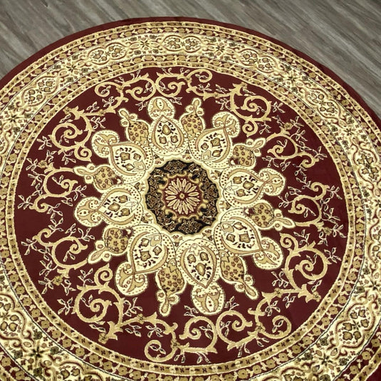 floral-oriental-round-area-rug-burgundy