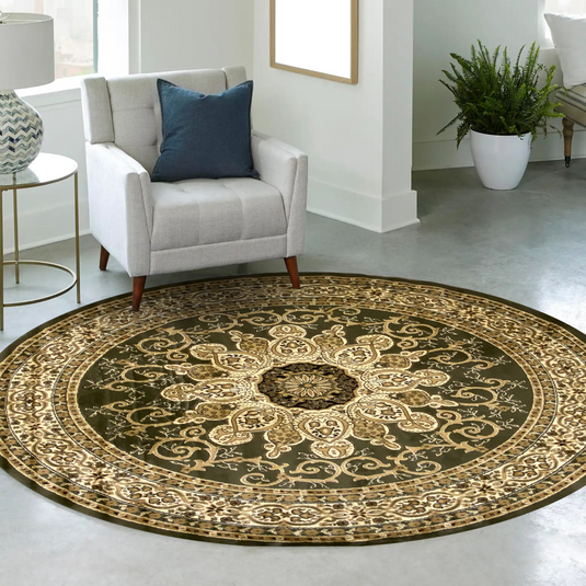 floral-oriental-round-area-rug-green
