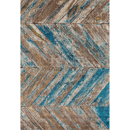 Geometric 6057 Chevron Wood Area Rug