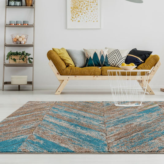 Geometric 6057 Chevron Wood Area Rug