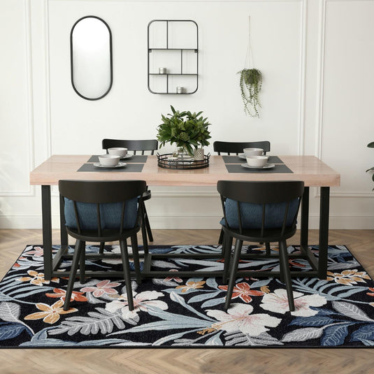 Tropical Leaf 9424 Floral Area Rug