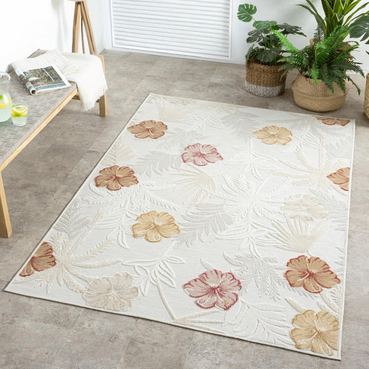 Tropical Palm Leaf 9435 Floral Area Rug