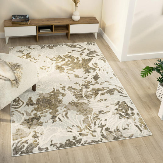 Modern Distressed Marble Abstract 3780 Area Rug