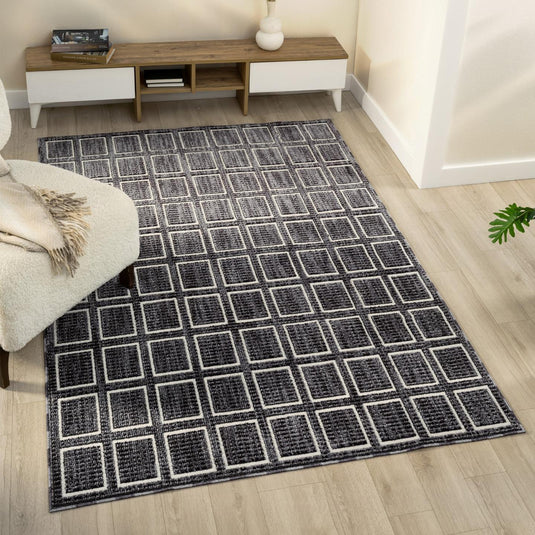 Modern 2933 Geometric Grid Area Rug
