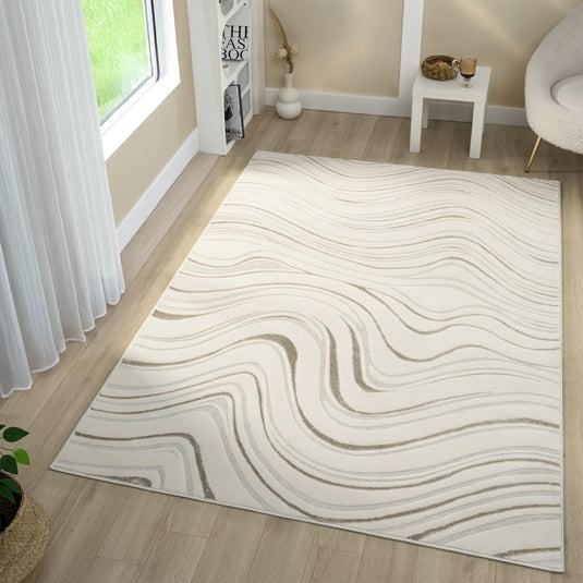 Modern Abstract 6380 Swirl Area Rug