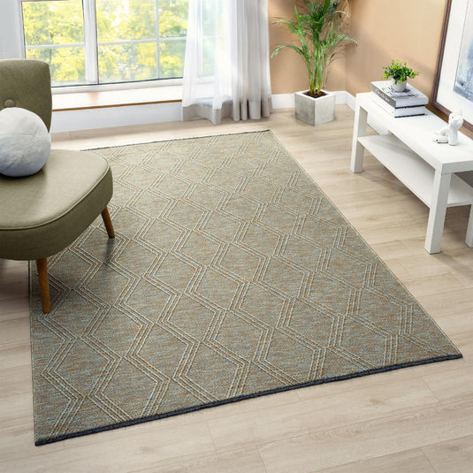 Modern Farmhouse 1942 Diamond Pattern Washable Area Rug
