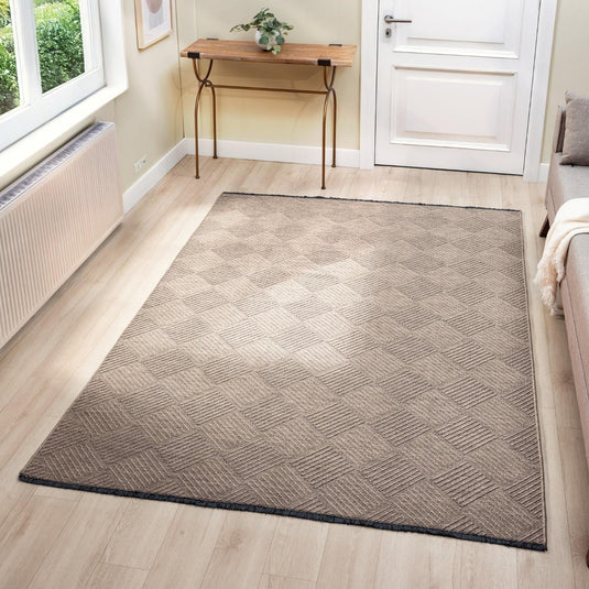 Modern Checkered 1956 Non-Slip Washable Area Rug