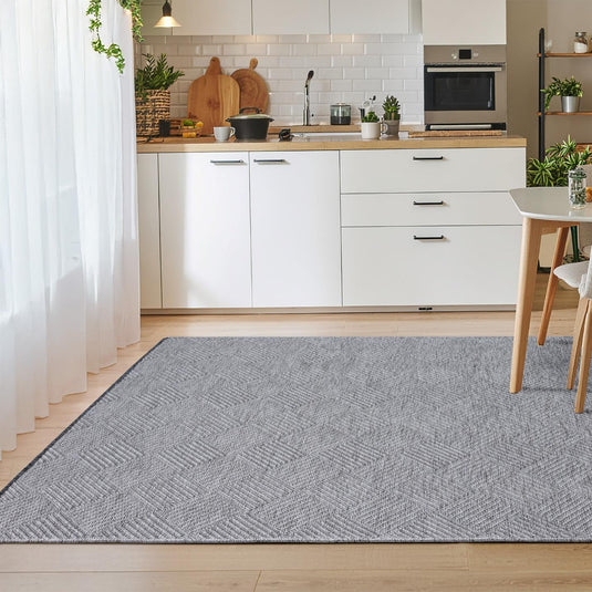 Modern Checkered 1956 Non-Slip Washable Area Rug