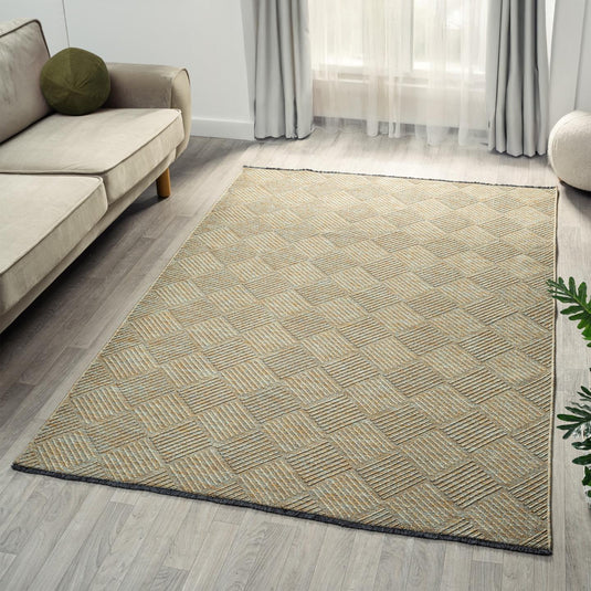Modern Checkered 1956 Non-Slip Washable Area Rug