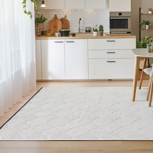 Modern Checkered 1956 Non-Slip Washable Area Rug