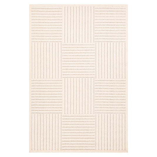 Geometric 1688 Checkered High Low Area Rug