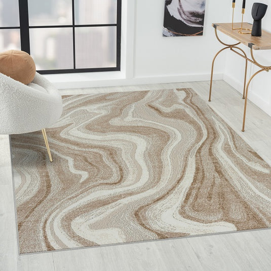 Marble Abstract Wavy 3230 Area Rug